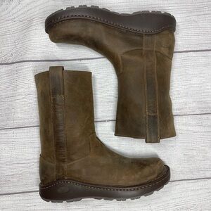 Chaco Credence Men’s 10.5 Tall Nurl Brown Leather Mid-Calf Boots